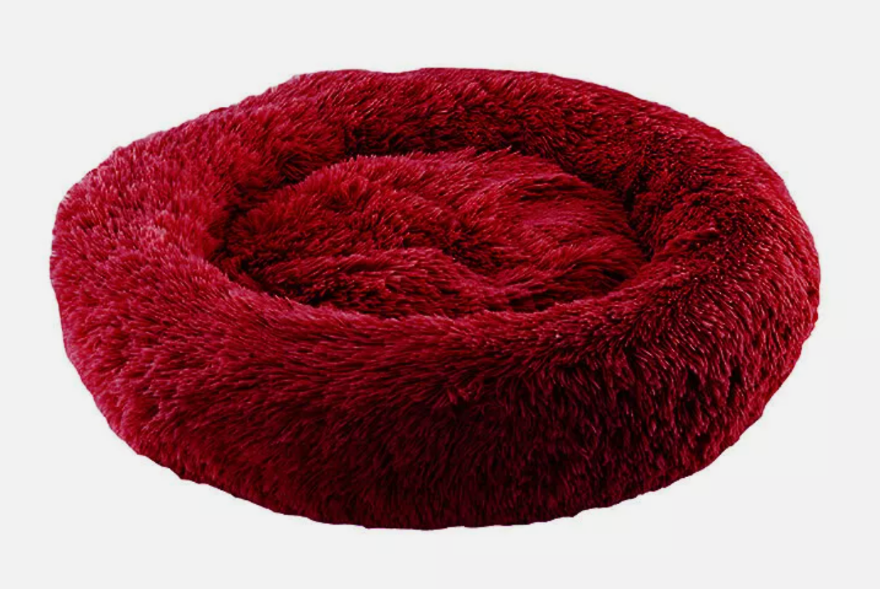 Dog Cat Pet Calming Bed Warm Soft Plush round Nest Comfy Sleeping Kennel Cave