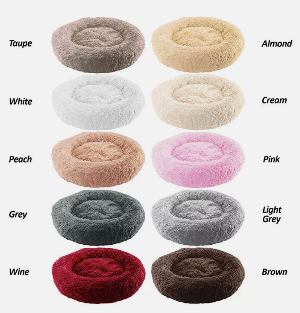 Dog Cat Pet Calming Bed Warm Soft Plush round Nest Comfy Sleeping Kennel Cave
