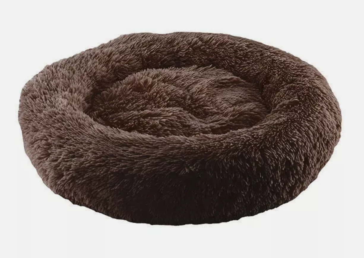 Dog Cat Pet Calming Bed Warm Soft Plush round Nest Comfy Sleeping Kennel Cave