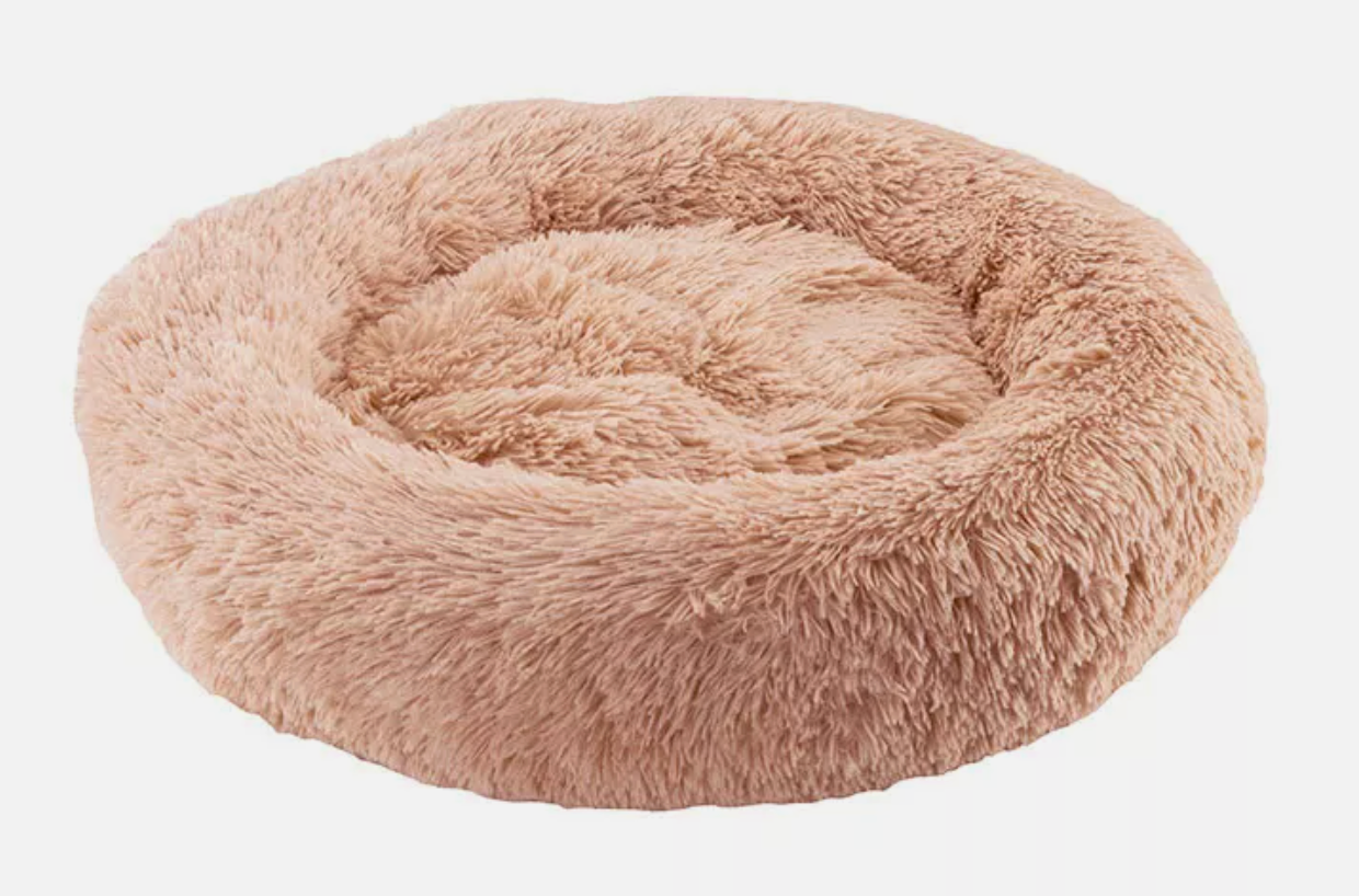 Dog Cat Pet Calming Bed Warm Soft Plush round Nest Comfy Sleeping Kennel Cave
