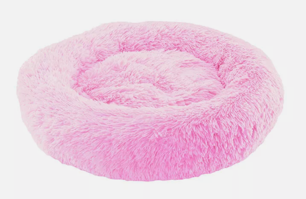Dog Cat Pet Calming Bed Warm Soft Plush round Nest Comfy Sleeping Kennel Cave
